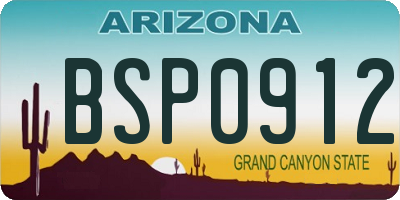 AZ license plate BSP0912