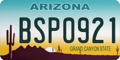 AZ license plate BSP0921