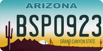 AZ license plate BSP0923
