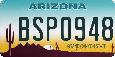 AZ license plate BSP0948