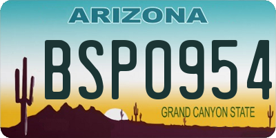 AZ license plate BSP0954