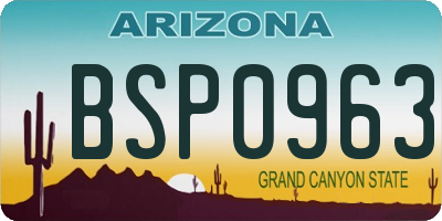 AZ license plate BSP0963