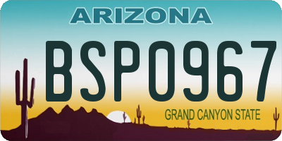 AZ license plate BSP0967