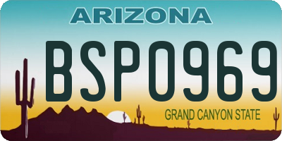 AZ license plate BSP0969