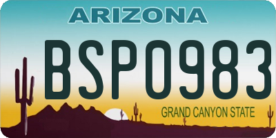 AZ license plate BSP0983
