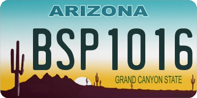 AZ license plate BSP1016