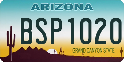 AZ license plate BSP1020
