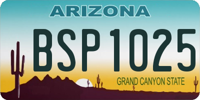 AZ license plate BSP1025