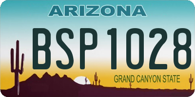 AZ license plate BSP1028