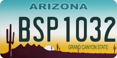 AZ license plate BSP1032