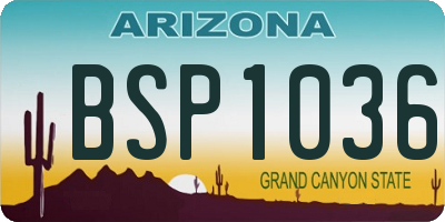AZ license plate BSP1036