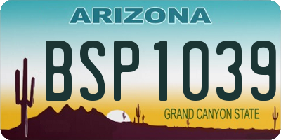 AZ license plate BSP1039
