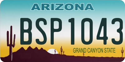 AZ license plate BSP1043