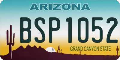 AZ license plate BSP1052