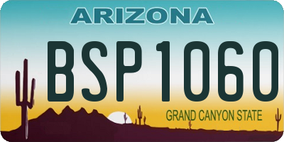 AZ license plate BSP1060