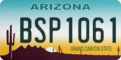 AZ license plate BSP1061