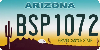 AZ license plate BSP1072