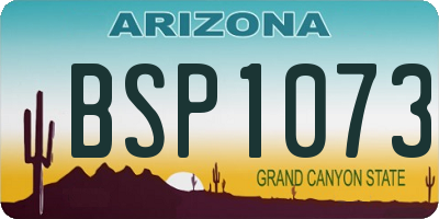 AZ license plate BSP1073