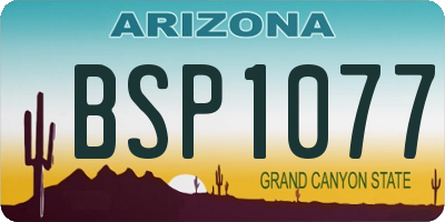 AZ license plate BSP1077