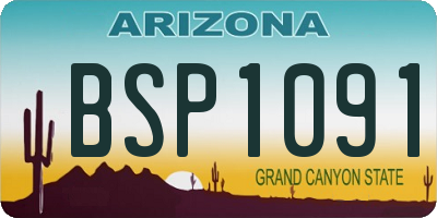 AZ license plate BSP1091