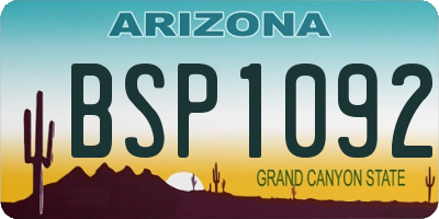 AZ license plate BSP1092