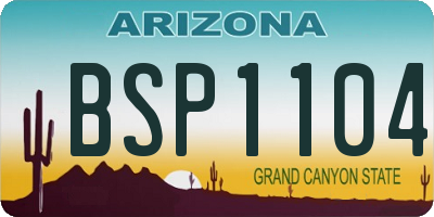 AZ license plate BSP1104