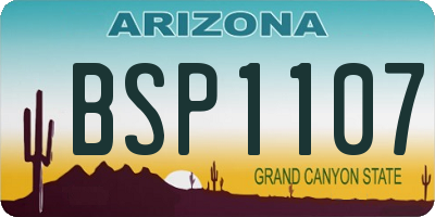 AZ license plate BSP1107