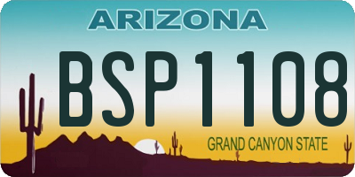 AZ license plate BSP1108