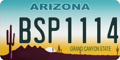 AZ license plate BSP1114