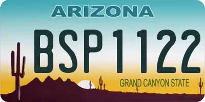 AZ license plate BSP1122