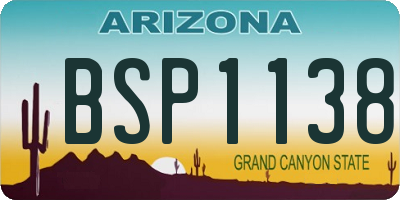 AZ license plate BSP1138