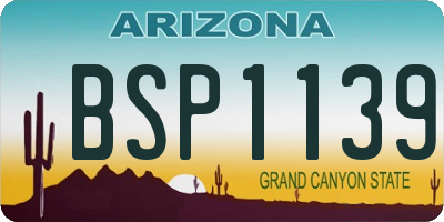 AZ license plate BSP1139