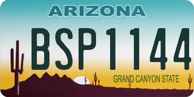 AZ license plate BSP1144