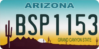 AZ license plate BSP1153