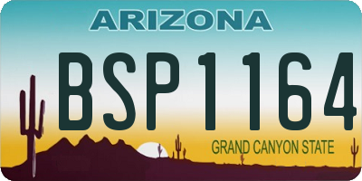 AZ license plate BSP1164