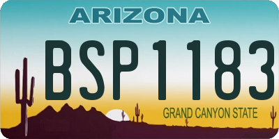 AZ license plate BSP1183