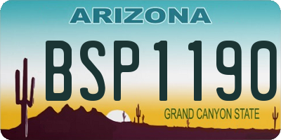 AZ license plate BSP1190