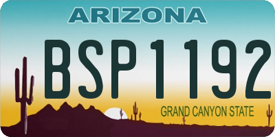 AZ license plate BSP1192