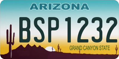 AZ license plate BSP1232