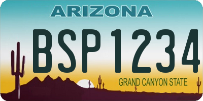 AZ license plate BSP1234