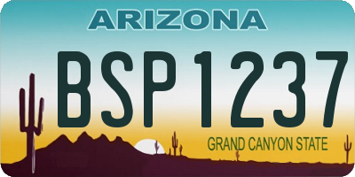 AZ license plate BSP1237