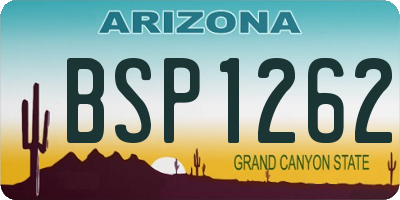 AZ license plate BSP1262