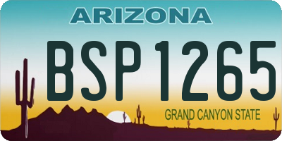 AZ license plate BSP1265