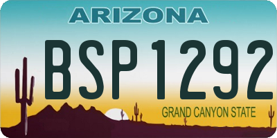 AZ license plate BSP1292