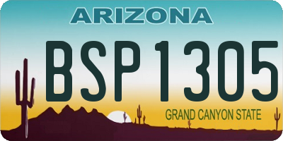 AZ license plate BSP1305