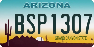 AZ license plate BSP1307