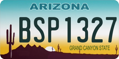 AZ license plate BSP1327