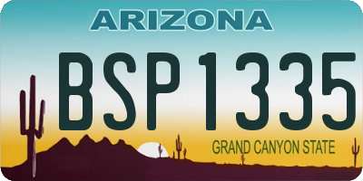 AZ license plate BSP1335