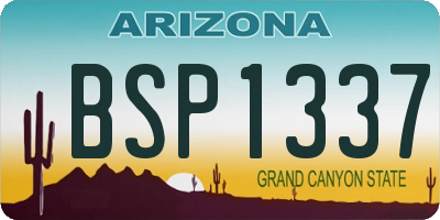 AZ license plate BSP1337