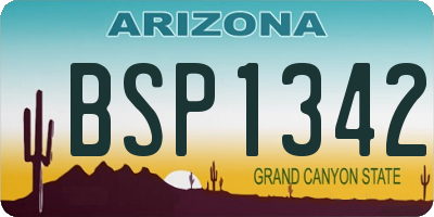 AZ license plate BSP1342